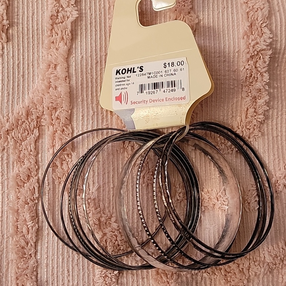 Mudd bangle bracelets, NWT. Silver, 11 single bracelets. - Picture 2 of 7